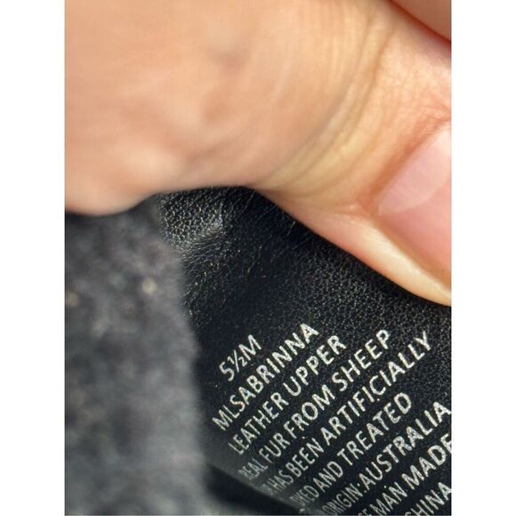 Marc Fisher Miles Size 5.5 Black Pointed Toe Shearling Sheepskin Slip On NEW - Picture 7 of 8